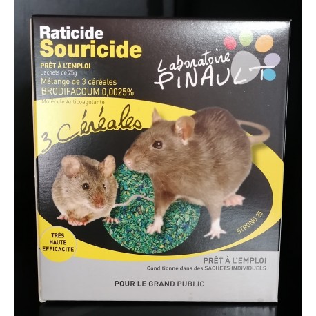 Raticide souricide 3 céréales 150g