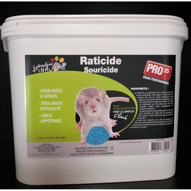 Raticide souricide 3 céréales 150g - laboratoire PINAULT
